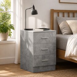 Grey 3 Drawer Nightstand for Cozy Spaces