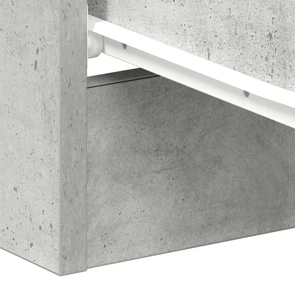 Bedside Cabinet Nightstand Concrete Grey 3 Drawers Bedroom Storage Table
