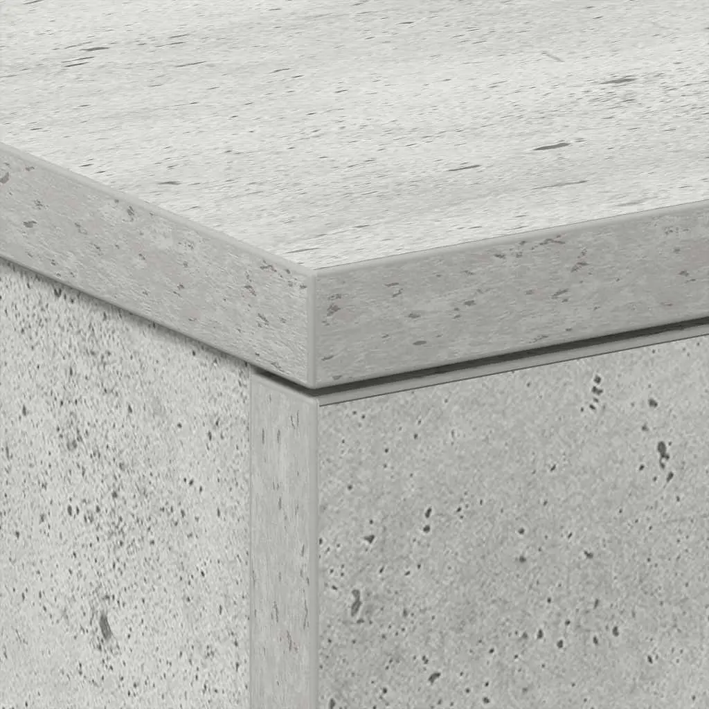 Grey Engineered Wood Nightstand with Storage Drawers