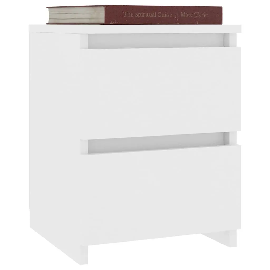 Bedside Table White 30x30x40cm Engineered Wood Storage Cabinet Nightstand
