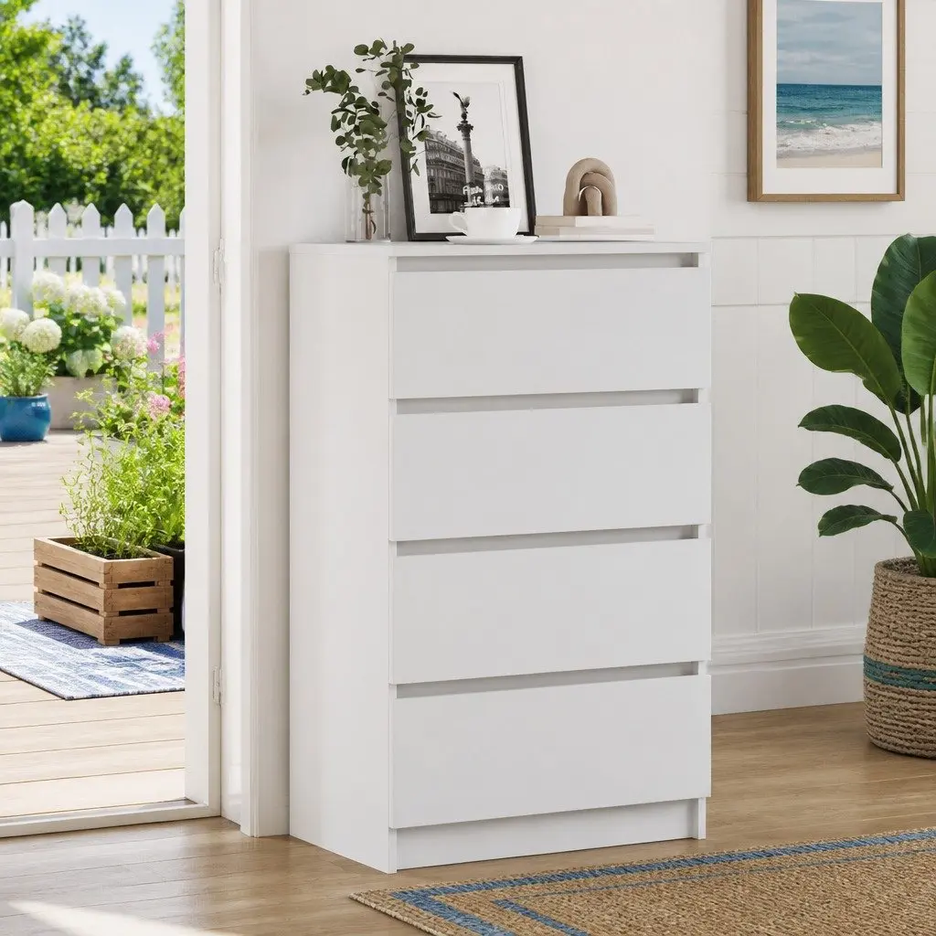 Sideboard White Storage Cabinet Engineered Wood Buffet Console Table Living