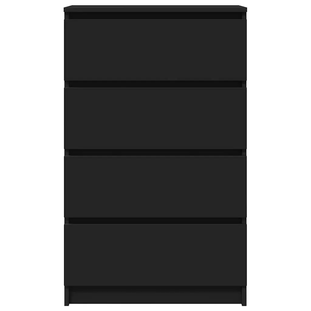 Black Sideboard Storage Cabinet 60x35x98.5cm Modern Living Room Furniture