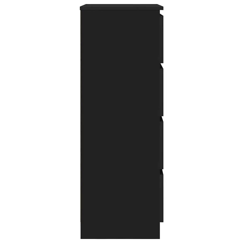 Black Sideboard Storage Cabinet 60x35x98.5cm Modern Living Room Furniture