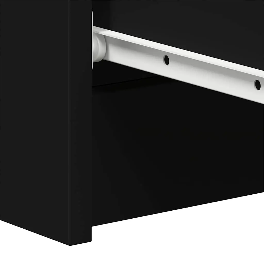 Black Sideboard Storage Cabinet 60x35x98.5cm Modern Living Room Furniture