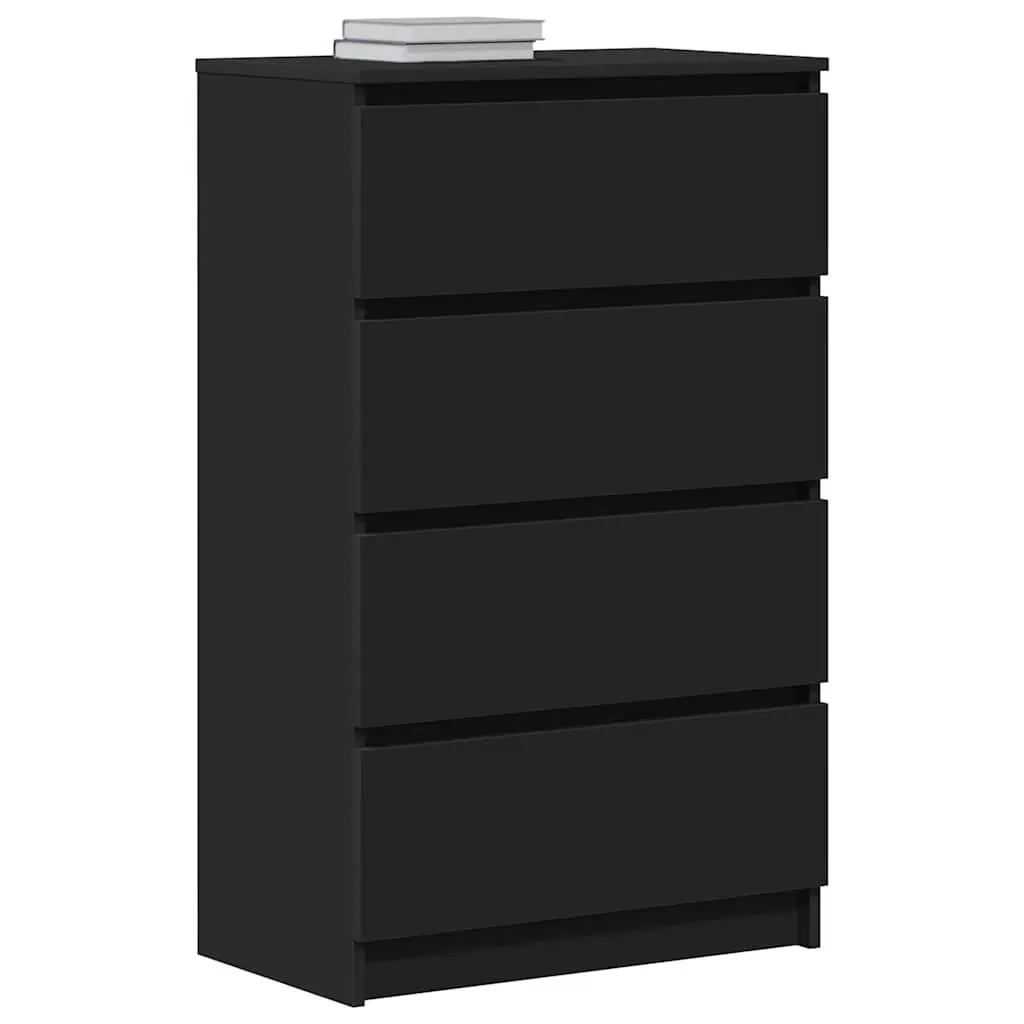 Black Sideboard Storage Cabinet 60x35x98.5cm Modern Living Room Furniture