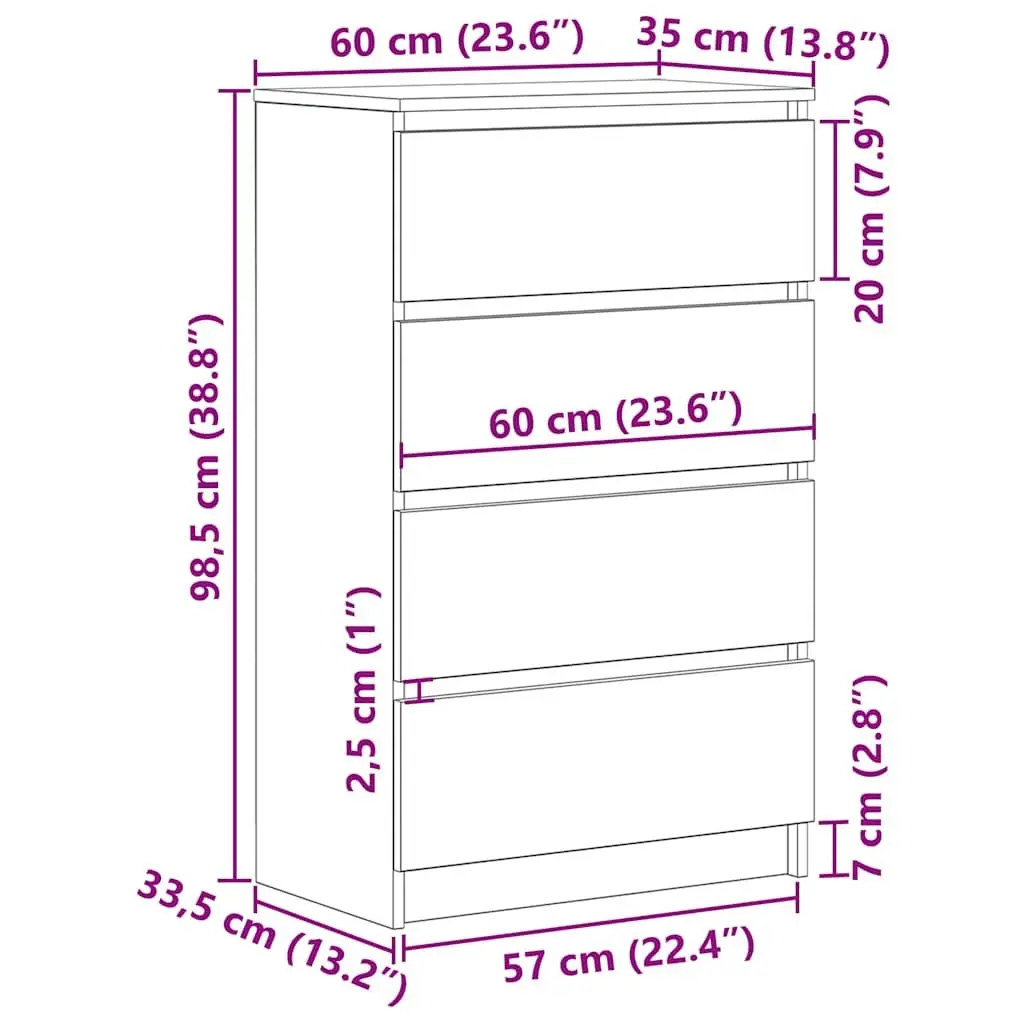 Brown Engineered Wood Sideboard Storage Cabinet