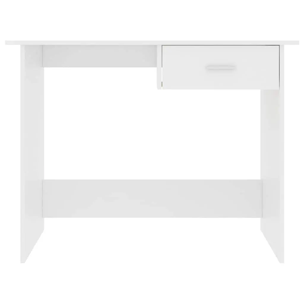 Office Desk White Modern 100cm Engineered Wood with Drawer