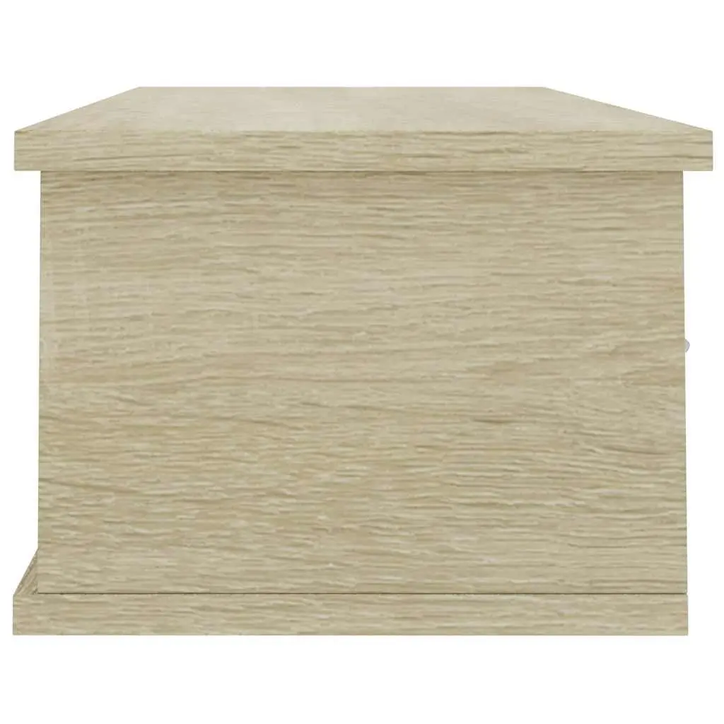 Wall-mounted Drawer Shelf Floating Storage Cabinet 3 Drawers Brown Engineered Wood