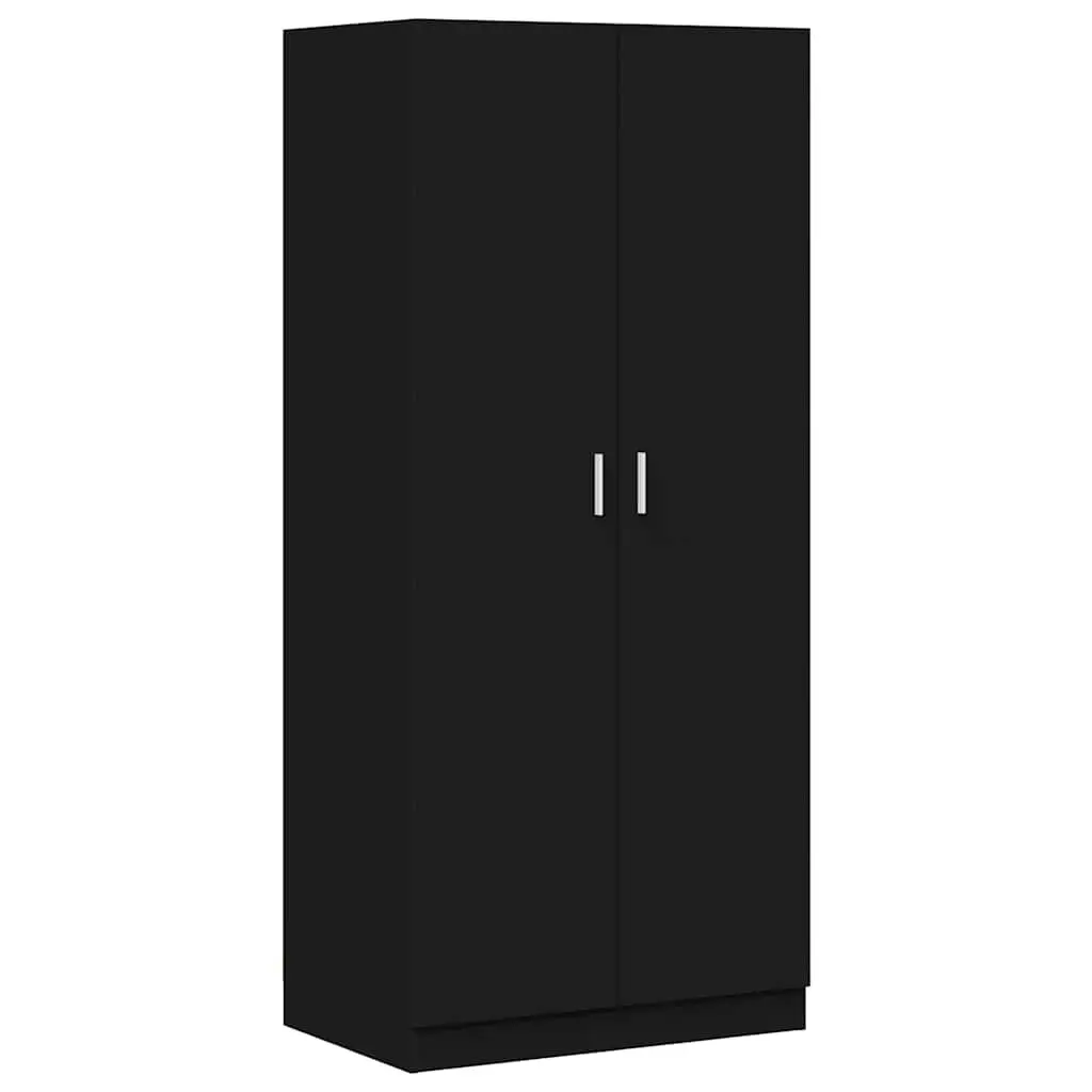 Black Wardrobe Cabinet 80x52x180 cm