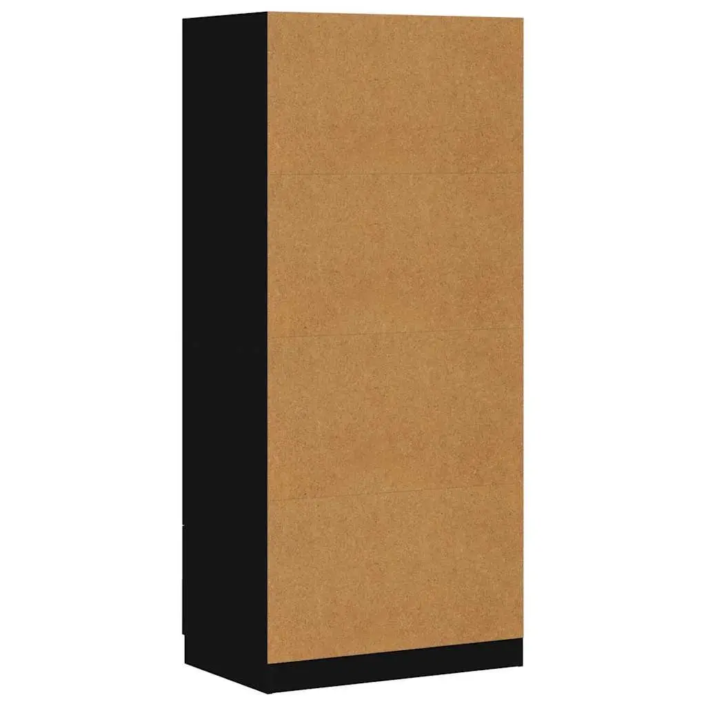 Black Wardrobe Cabinet 80x52x180 cm