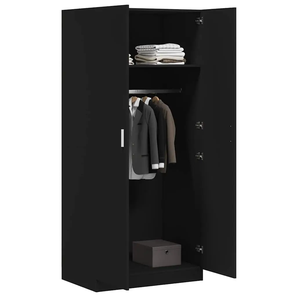 Black Wardrobe Cabinet 80x52x180 cm