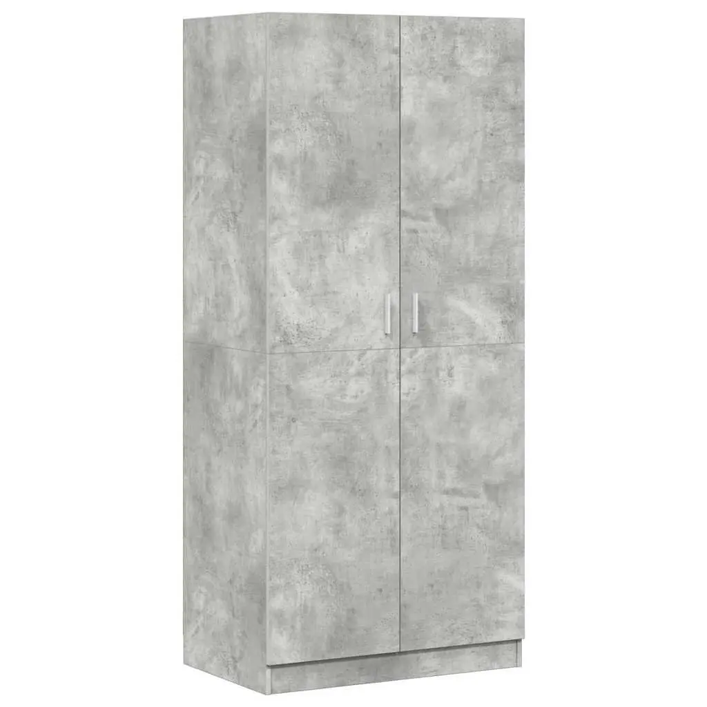 Wardrobe Grey 80x52x180 cm Engineered Wood