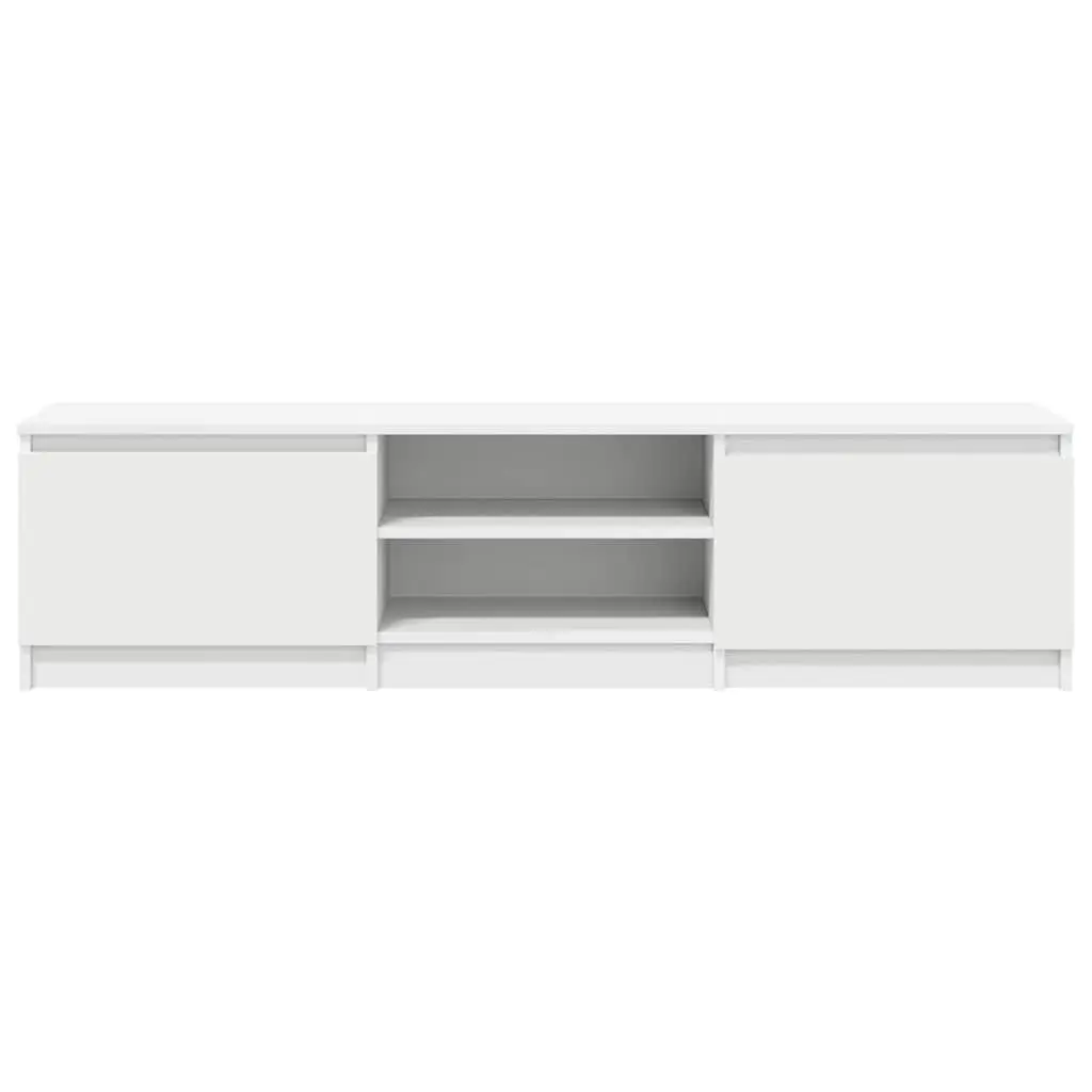 TV Cabinet White 140x40x35.5 cm Engineered Wood with Doors Open Compartments Storage Unit