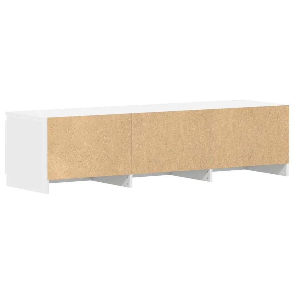 TV Cabinet White 140x40x35.5 cm Engineered Wood with Doors Open Compartments Storage Unit