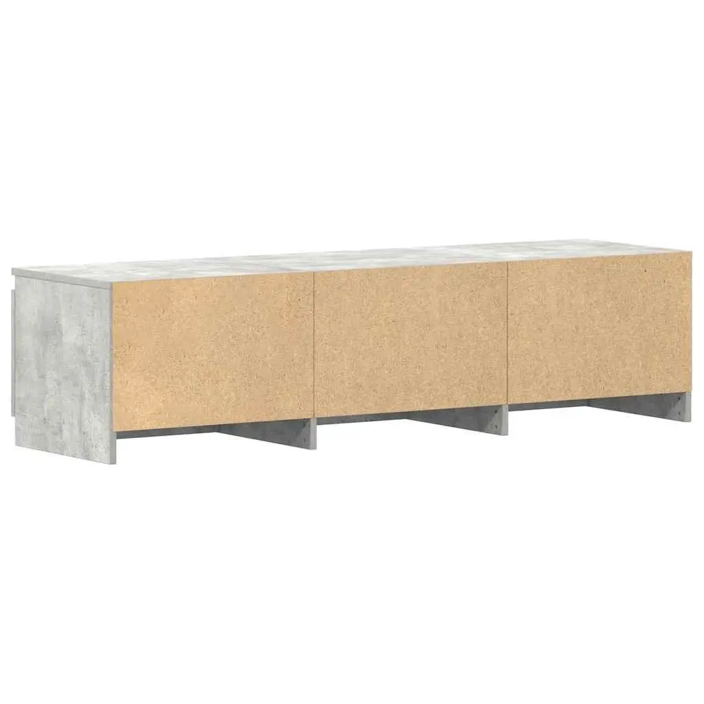 TV Cabinet Grey 140x40x35.5 cm Engineered Wood Storage Unit 2 Doors Open Compartments