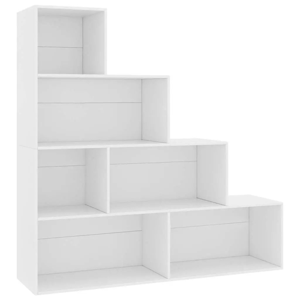 White Book Cabinet Room Divider with 6 Open Shelves