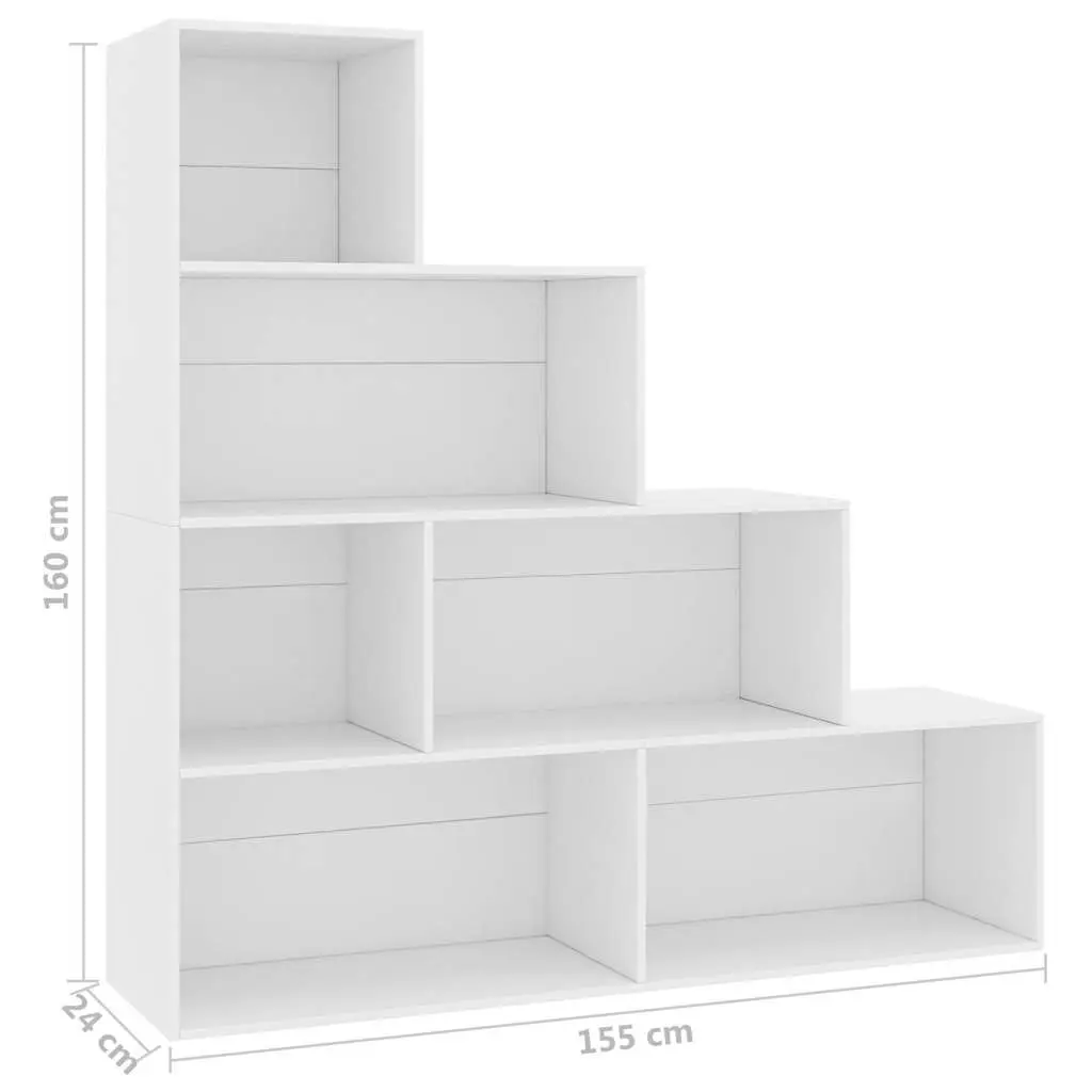 White Book Cabinet Room Divider with 6 Open Shelves