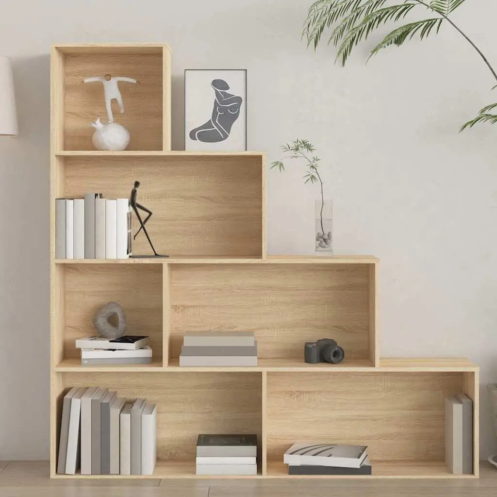 Book Cabinet Room Divider 155x24x160cm Bookcase 6-Shelf Storage Rack Engineered