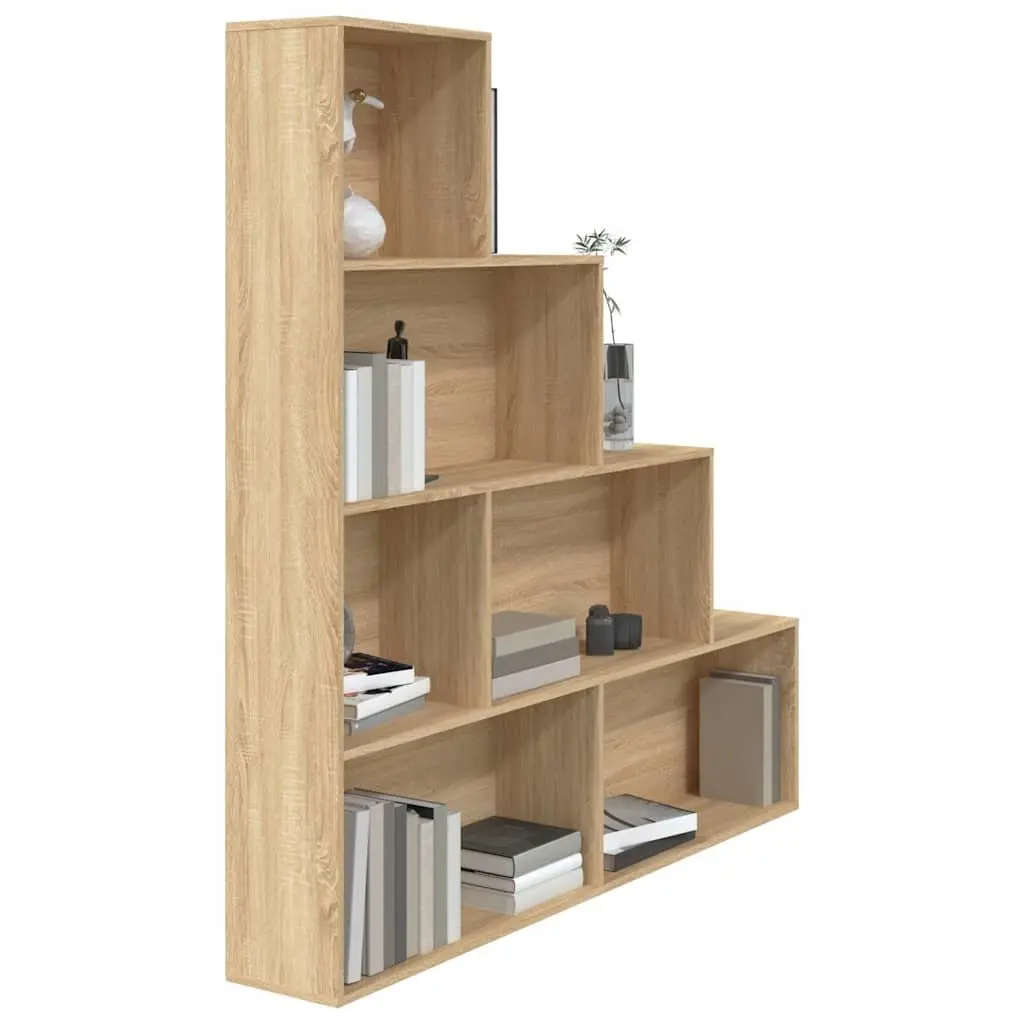 Book Cabinet Room Divider 155x24x160cm Bookcase 6-Shelf Storage Rack Engineered