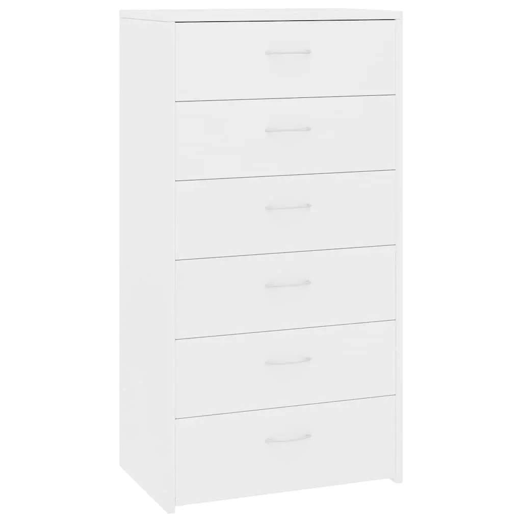 6-Drawer White Sideboard Cabinet for Storage