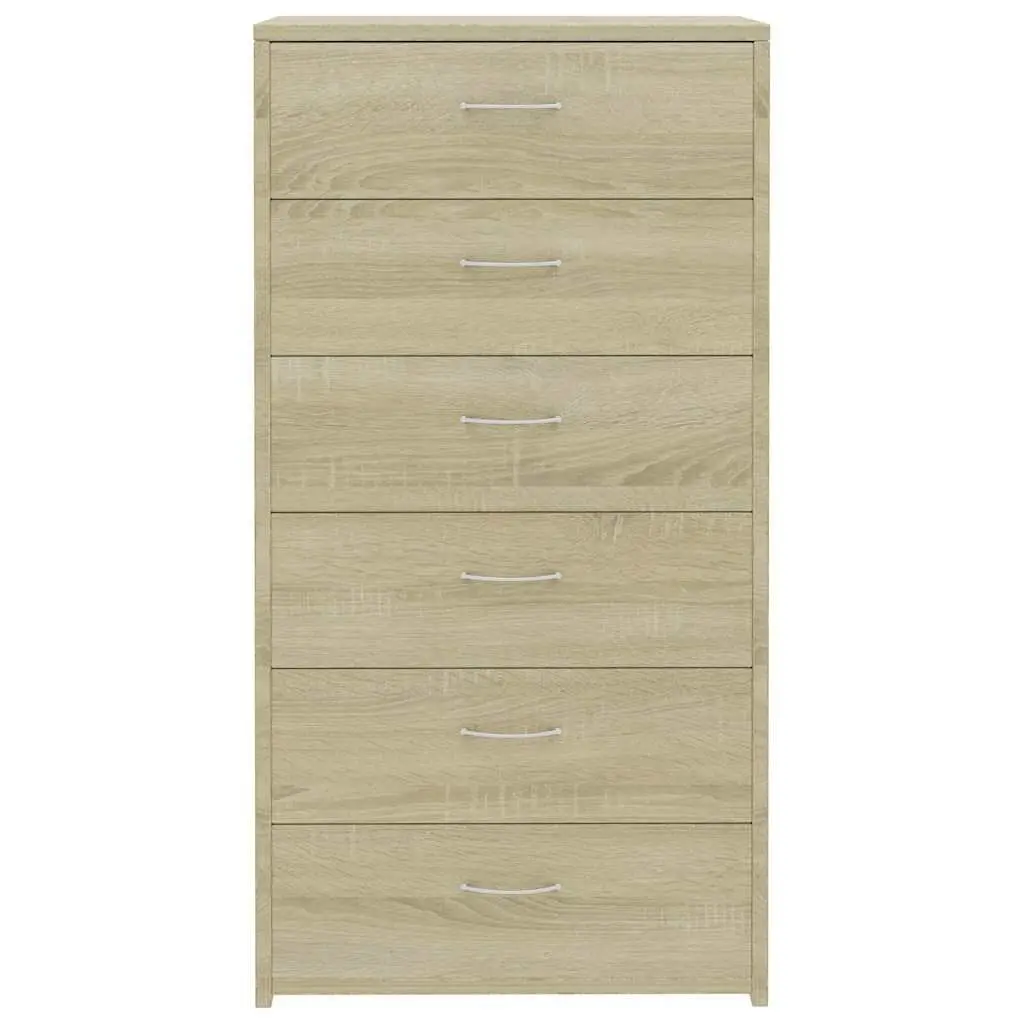 Sideboard with 6 Drawers Brown Storage Cabinet Living Room Bedroom Furniture