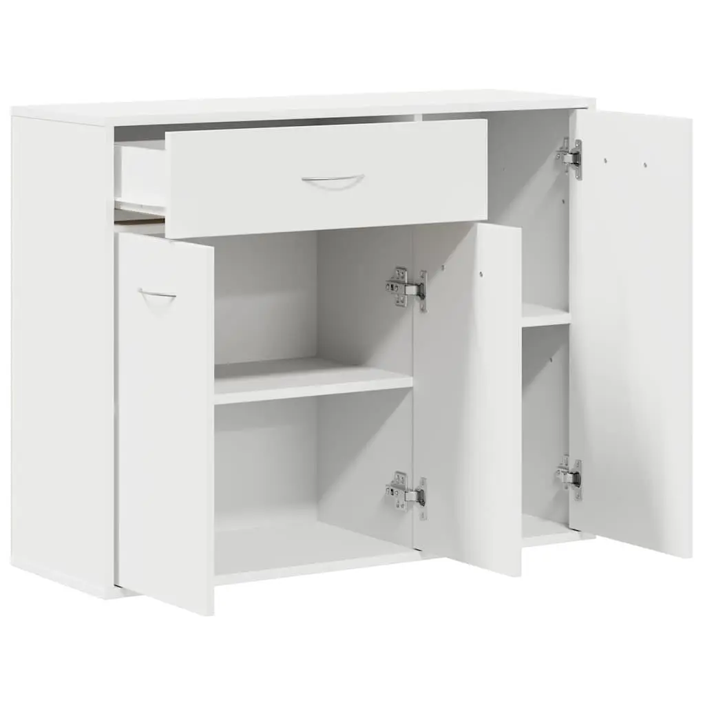 Sideboard White 88x30x70 cm Storage Cabinet Engineered Wood Drawer Doors Buffet