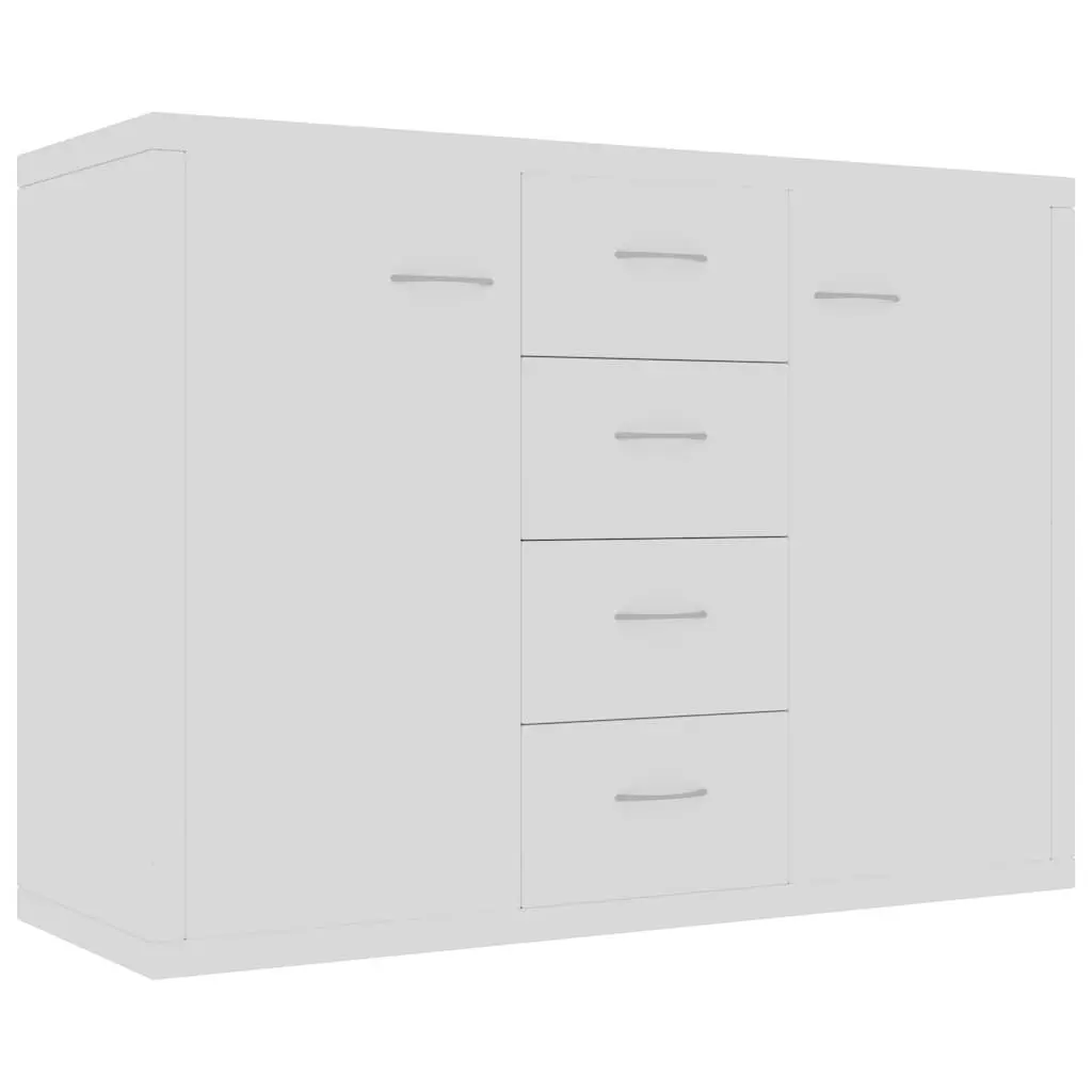 White Sideboard Storage Cabinet with 4 Drawers and 2 Doors