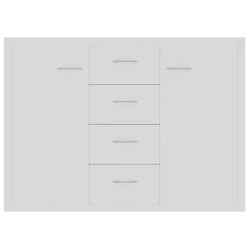 White Sideboard Storage Cabinet with 4 Drawers and 2 Doors