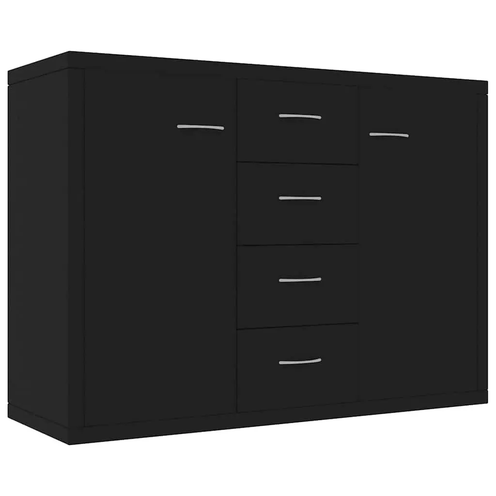 Black Sideboard Storage Cabinet with 4 Drawers
