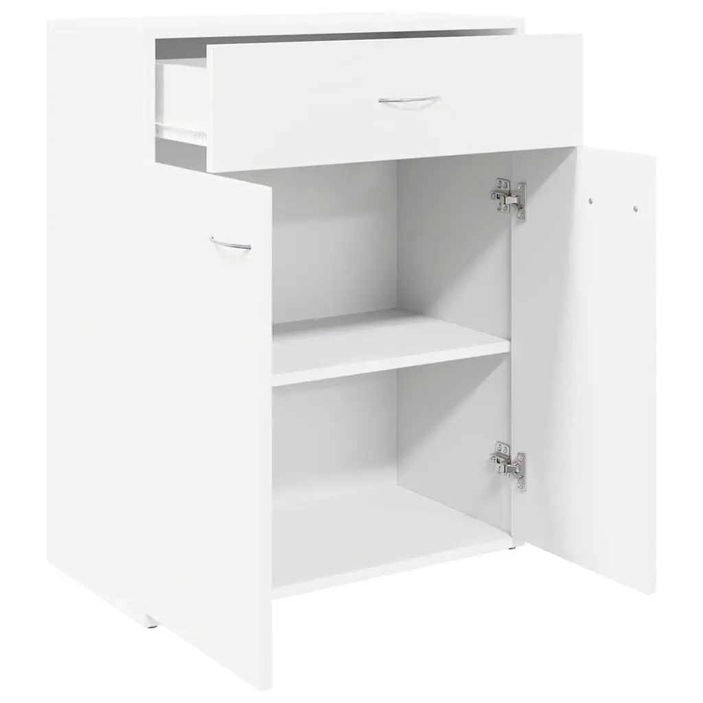 White Storage Sideboard with 2 Doors and Drawer