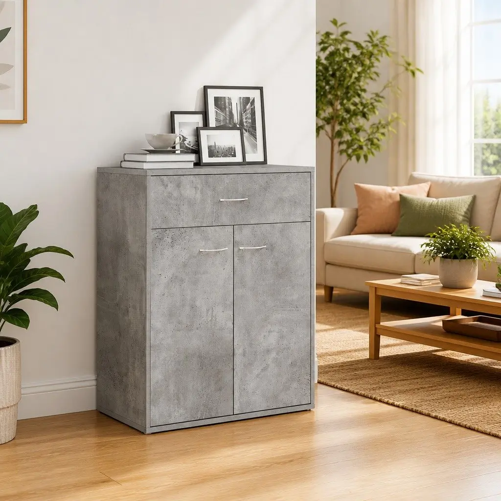 Sideboard Grey Minimalist 60x30x75 cm Engineered Wood