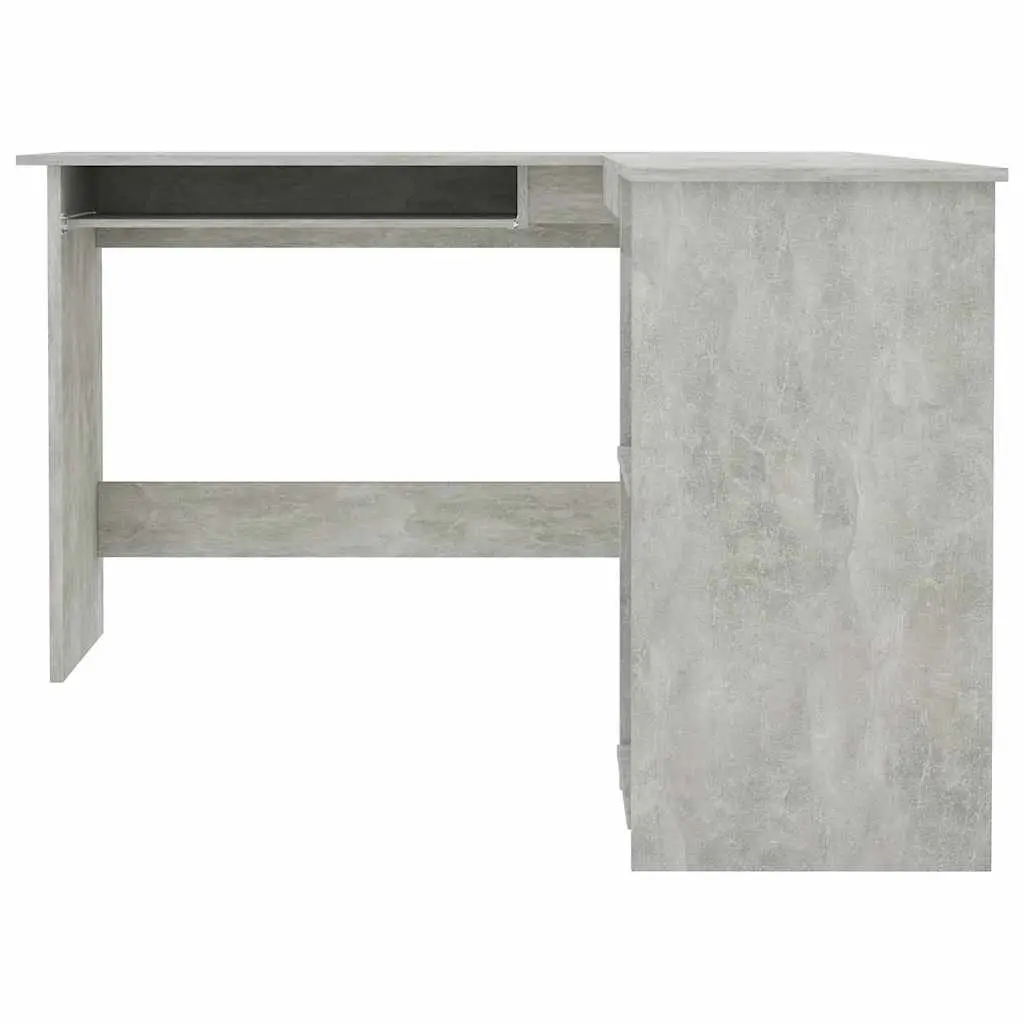 L-Shaped Corner Desk Grey Modern Office Workstation Engineered Wood 120W x 140D x 75H cm