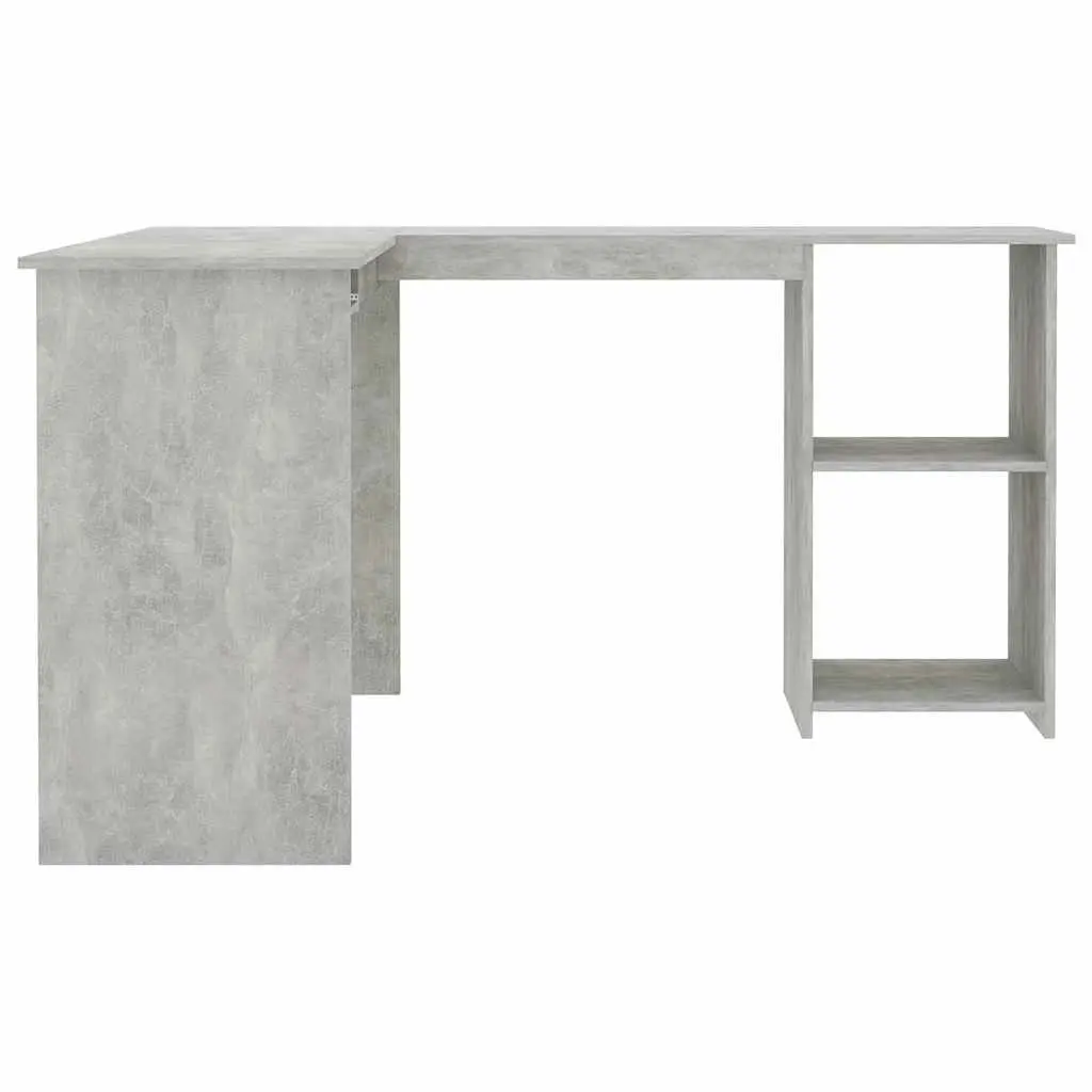 L-Shaped Corner Desk Grey Modern Office Workstation Engineered Wood 120W x 140D x 75H cm