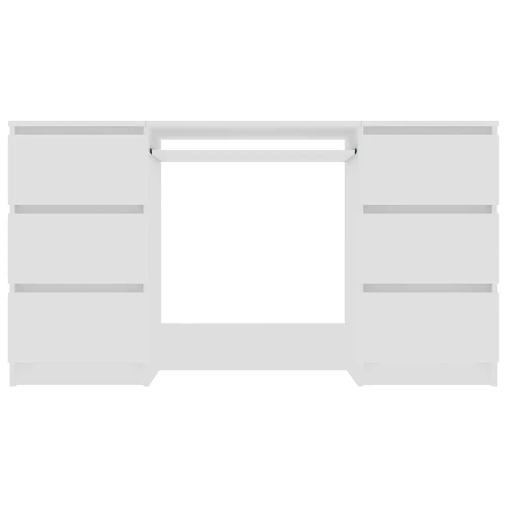 White Writing Desk with Storage Drawers 140cm