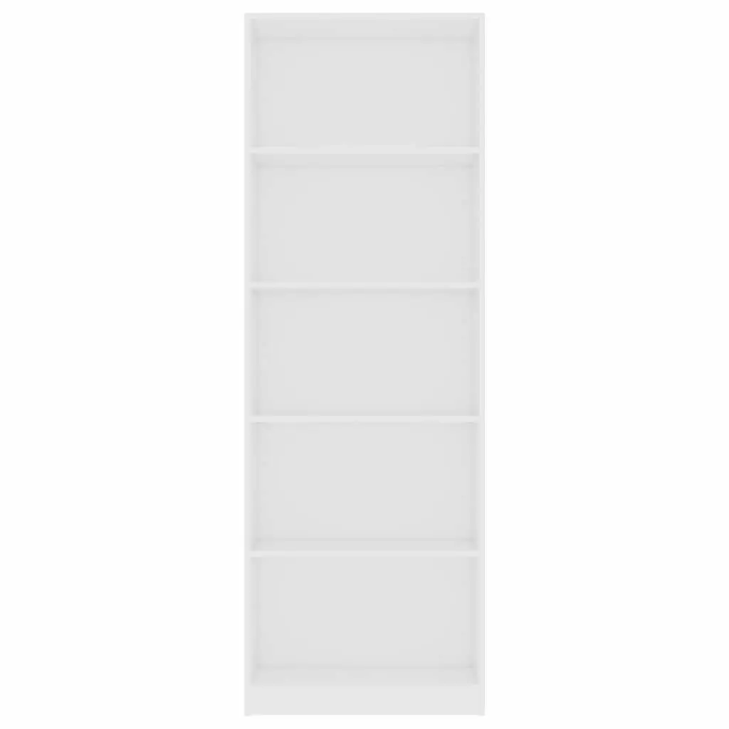 5-Tier Book Cabinet White Engineered Wood Shelving Unit Storage Display Shelf