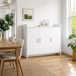 Elegant White Sideboard 98.5 x 33 x 80 cm for Home