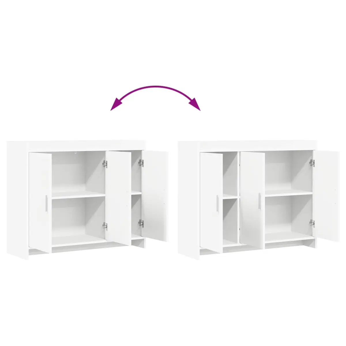 White Sideboard 98.5 x 33 x 80 cm for Home