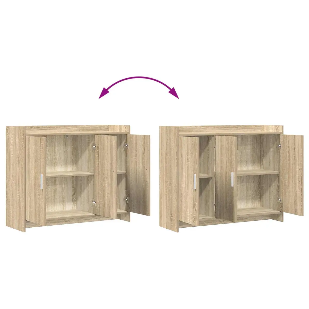 Sideboard Storage Cabinet Brown 98.5 x 33 x 80 cm Engineered Wood