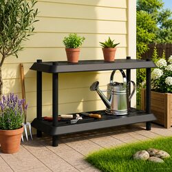 Stylish 2-Tier Shelving Unit 100 x 40 x 55.5 cm in Anthracite