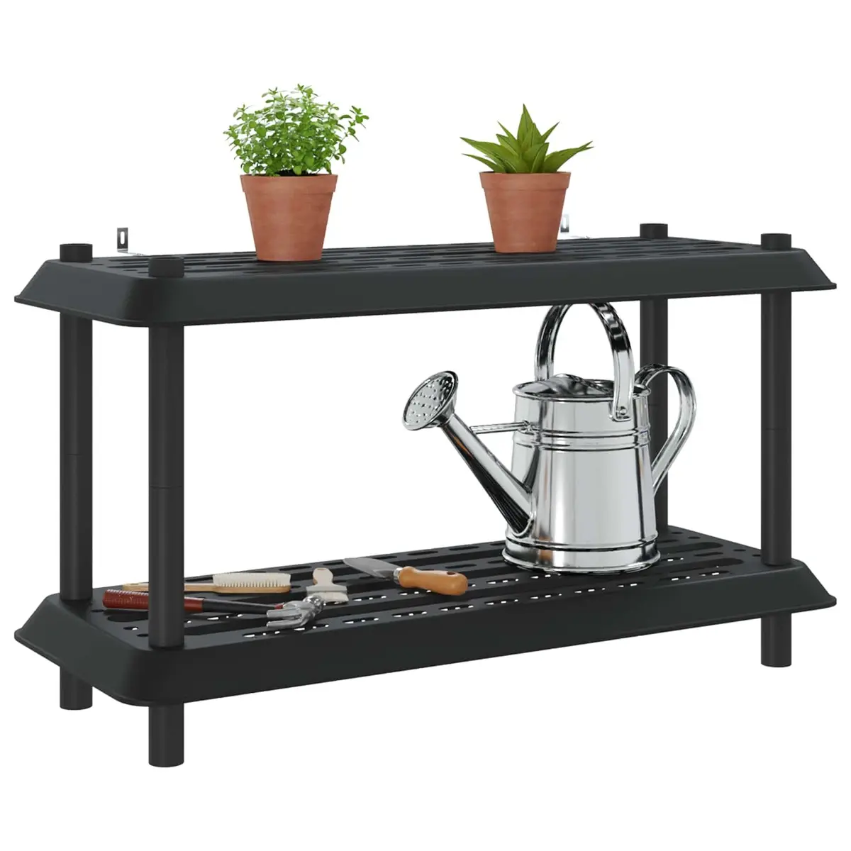 2-Tier Shelving Unit 100 x 40 x 55.5 cm in Anthracite