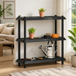 3-Tier Anthracite Shelving Unit for Indoor and Outdoor