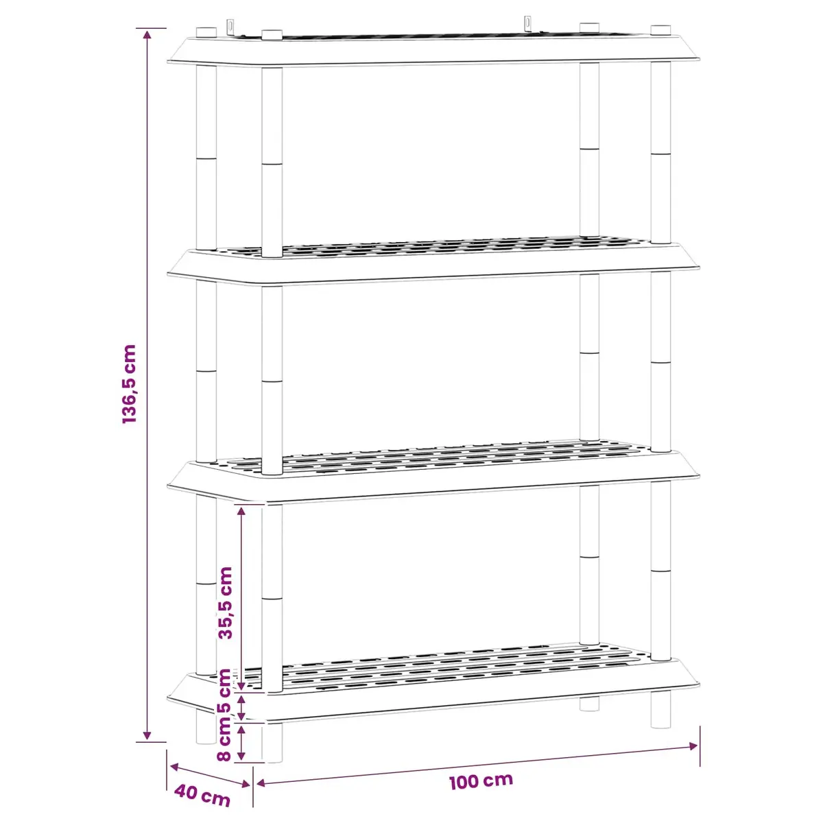4-Tier Shelving Unit for Home and Garden