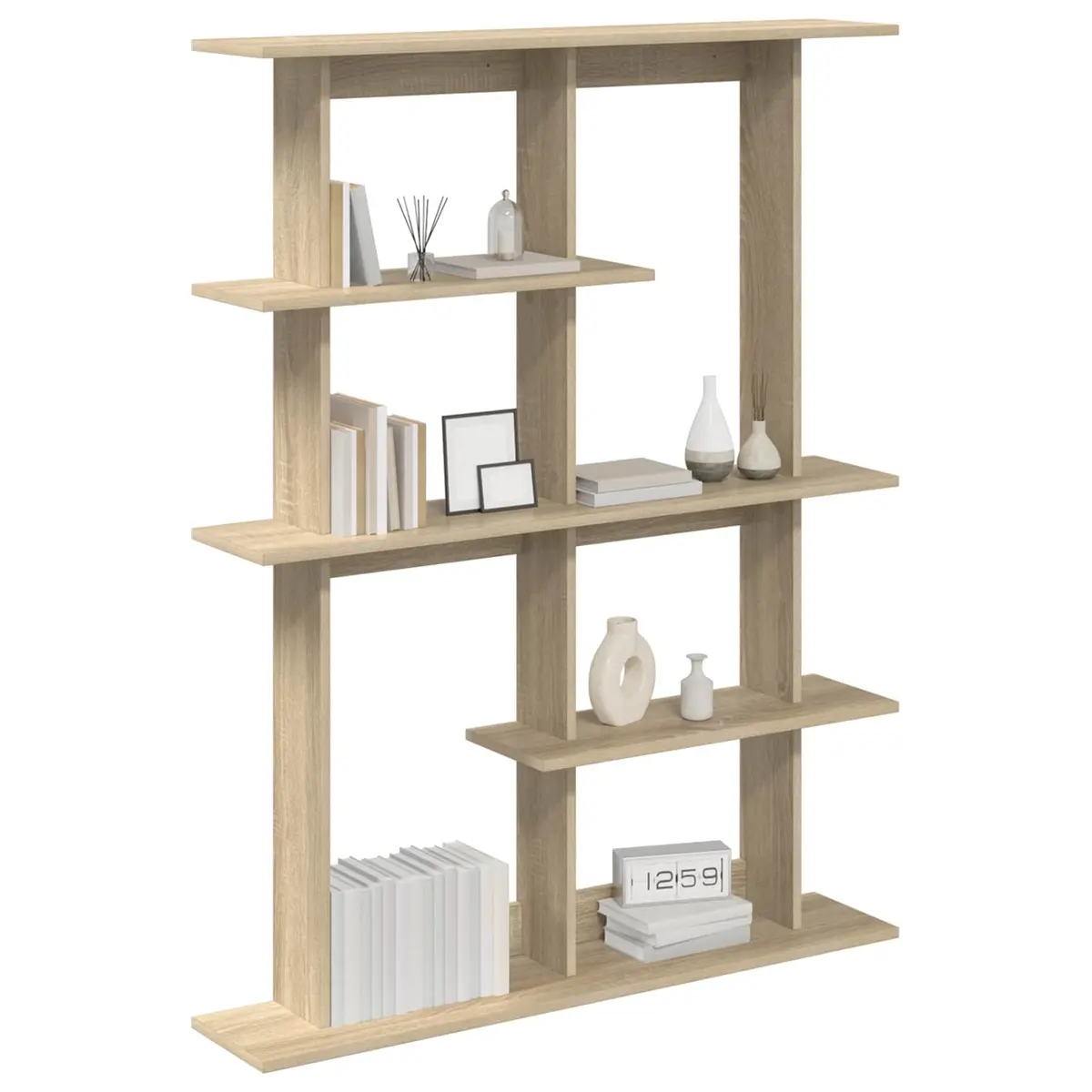 Brown Engineered Wood Wall Shelf Unit for Storage