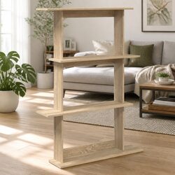 Brown Engineered Wood Wall Shelf Unit 100x20x126cm