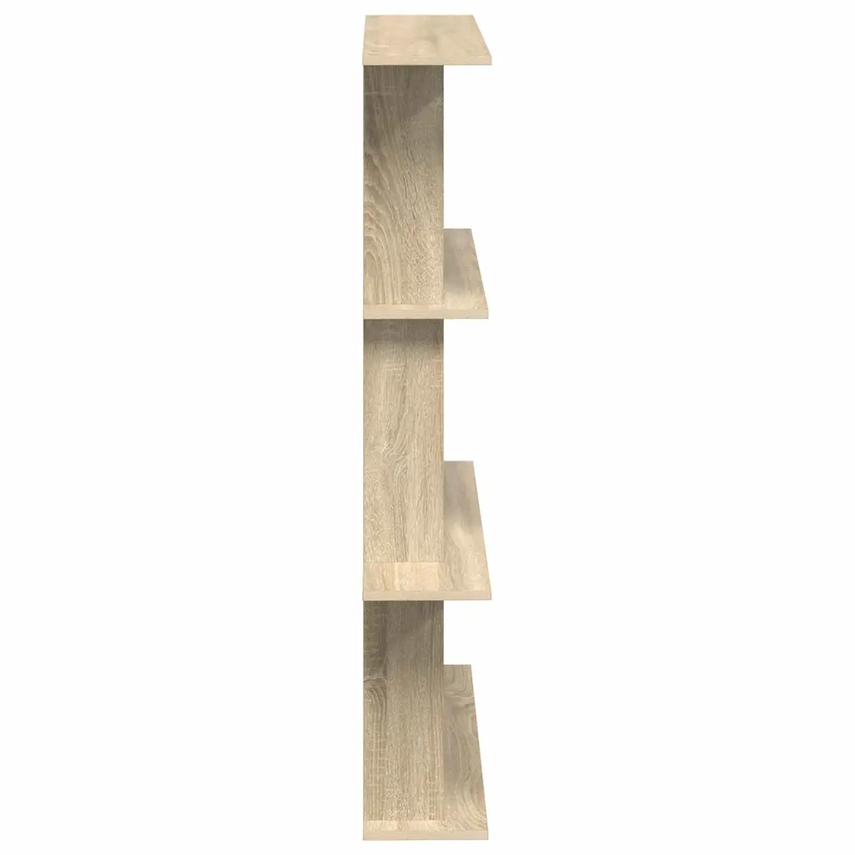 Brown Engineered Wood Wall Shelf Unit 100x20x126cm