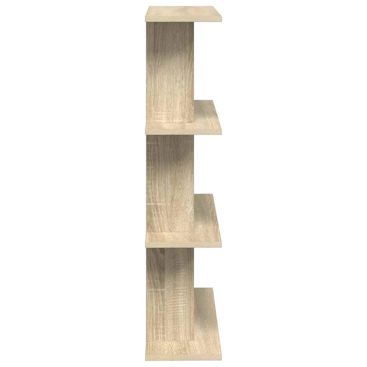 Wall Shelf Wall-Mounted Brown Sonoma Oak Engineered Wood Storage Display Unit