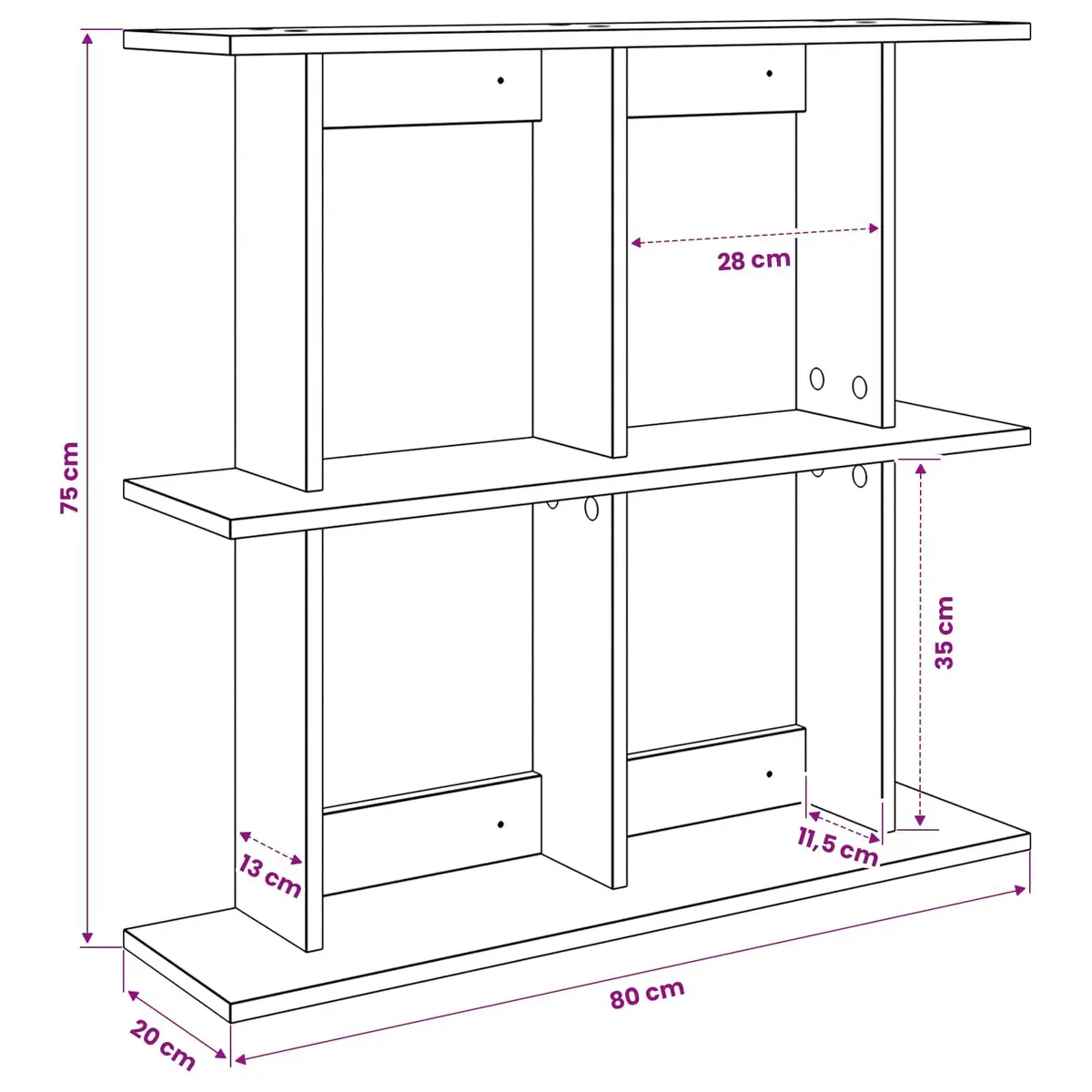 Wall Shelf Wall-Mounted Brown Sonoma Oak 80cm Engineered Wood Storage Shelving