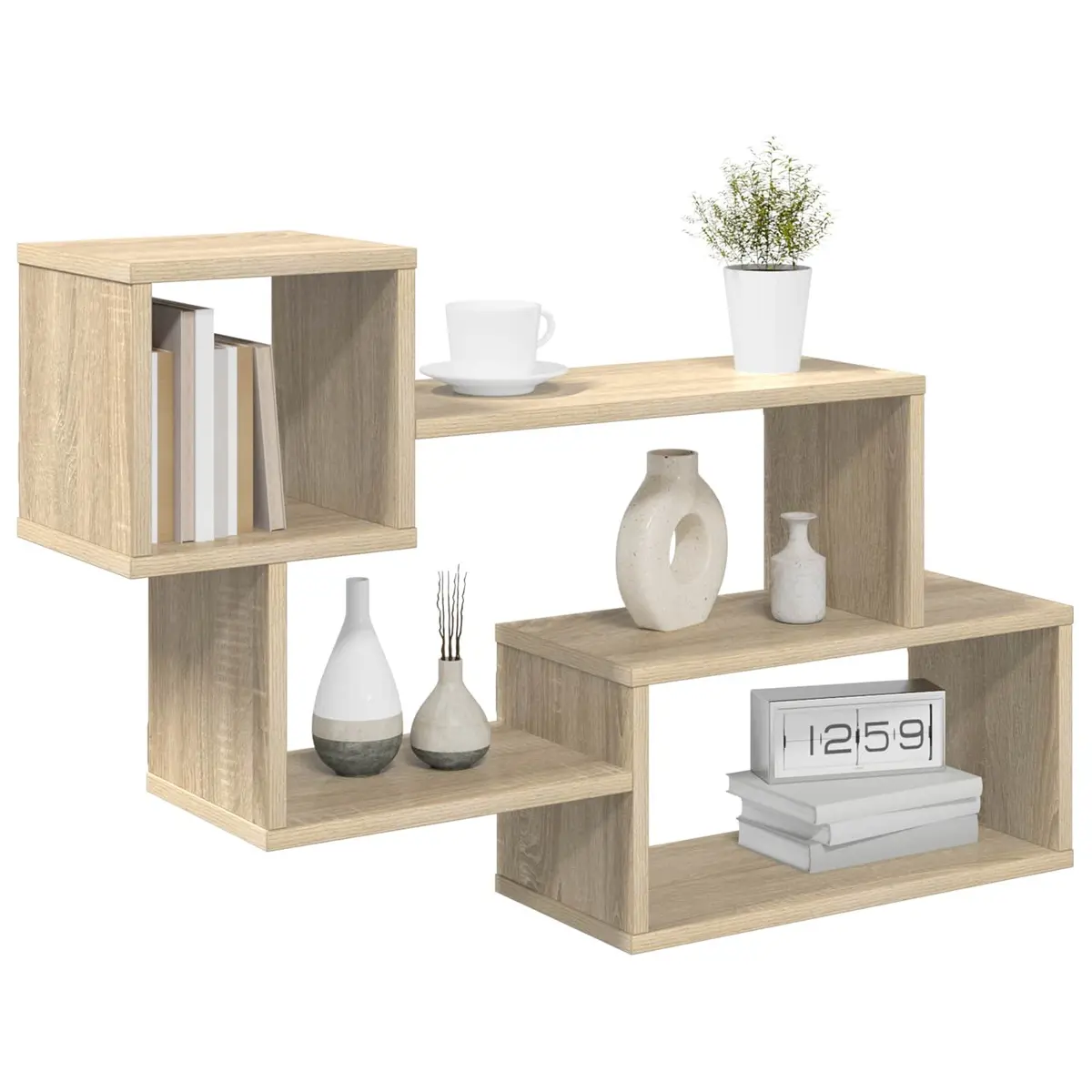 Floating Wall Shelf Modern Brown Sonoma Oak 87x20x55cm Engineered Wood