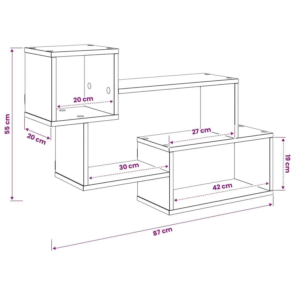 Floating Wall Shelf Modern Brown Sonoma Oak 87x20x55cm Engineered Wood