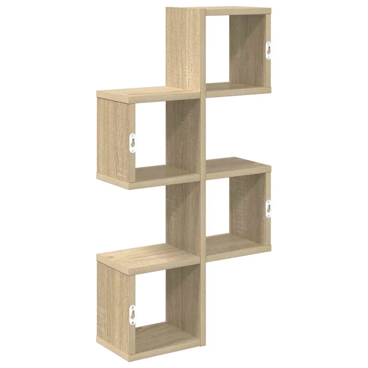 Wall Shelf Wall-Mounted Brown Sonoma Oak Rectangular Storage Display Unit 76cm Engineered Wood